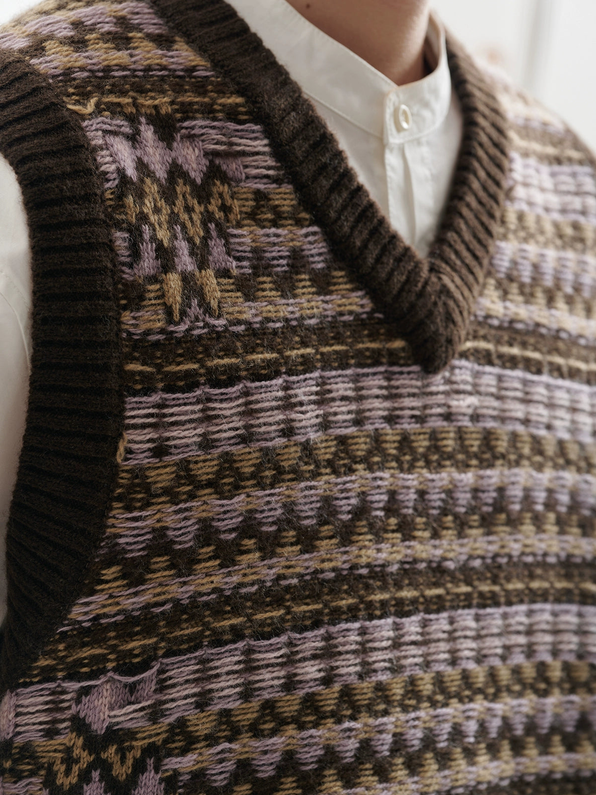 BUTTBILL Vintage V-neck Knitted Vest