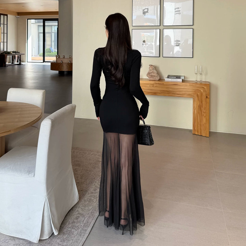 Instunning Mesh Stitching Dress