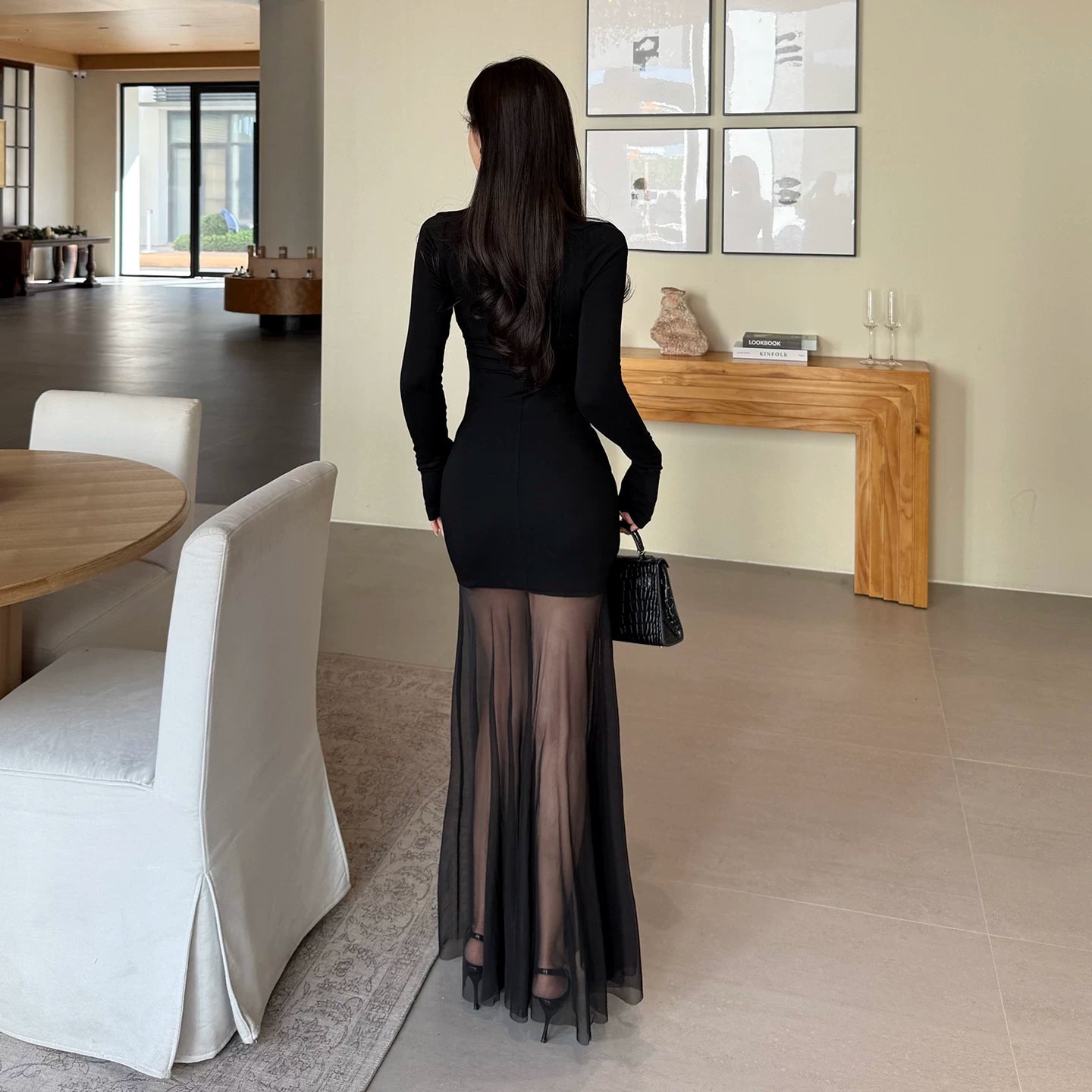 Instunning Mesh Stitching Dress
