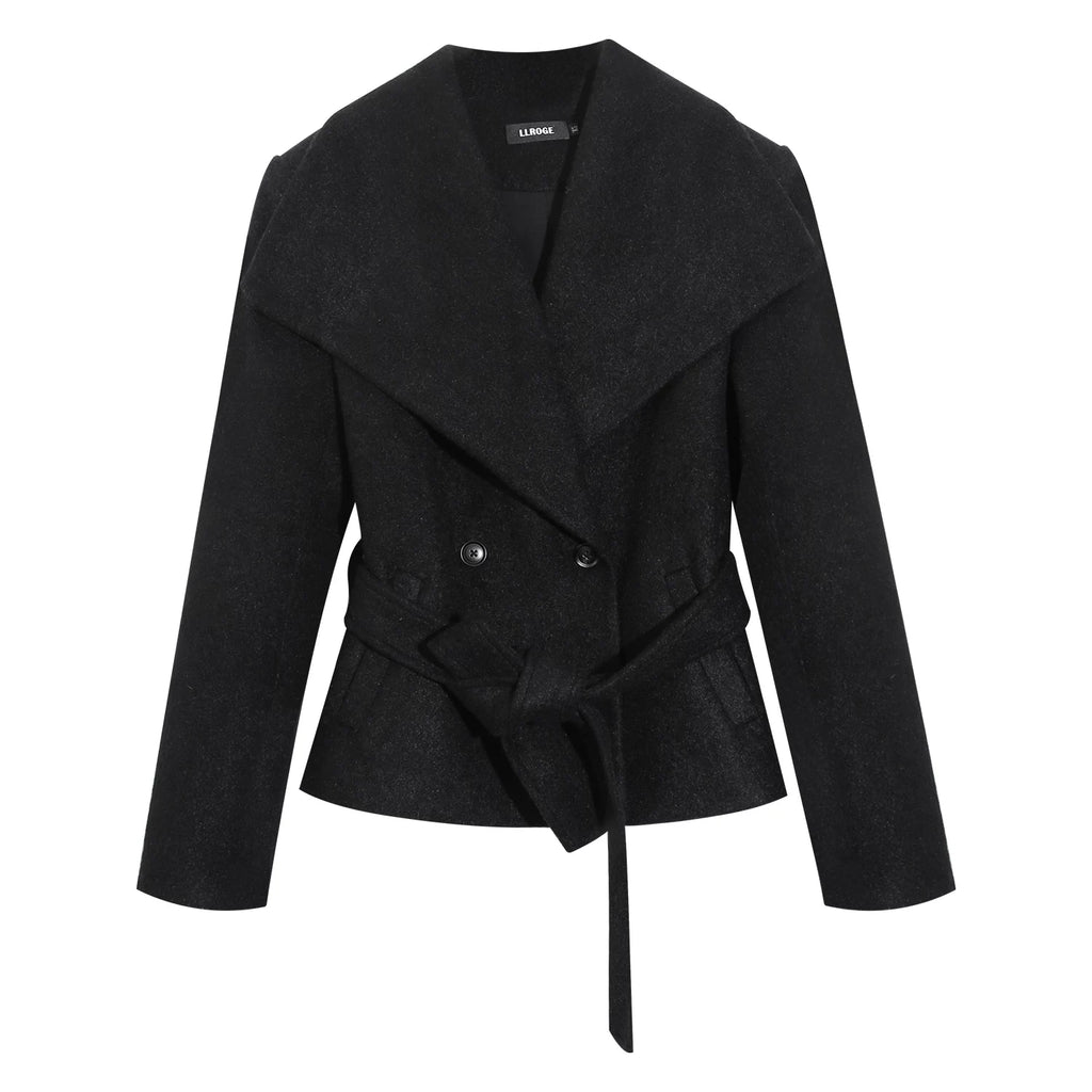 LLROGE Slim Lapel Woolen Jacket