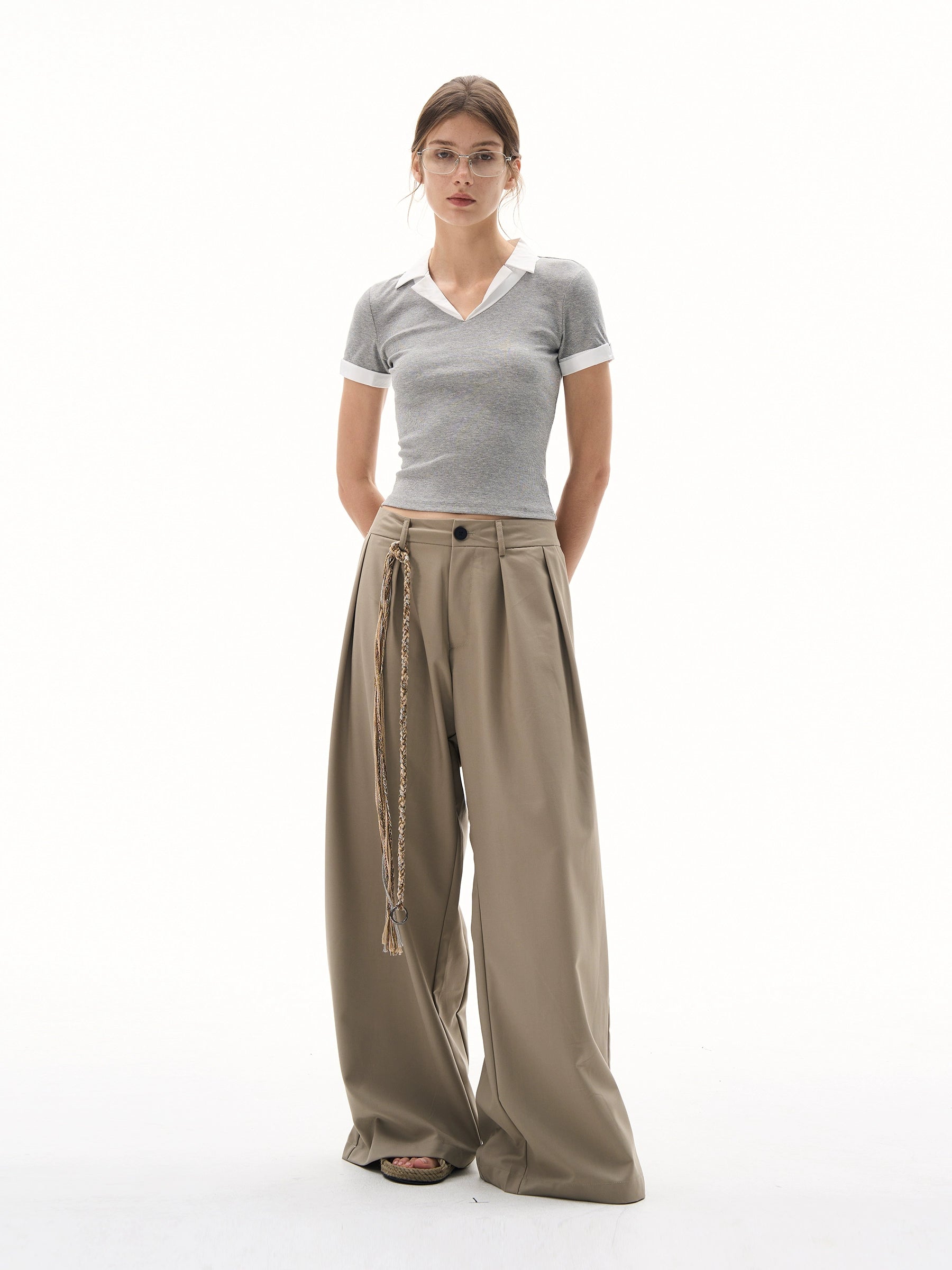 MADWITCH Vintage Fake Two Piece Lapel Slim Tee