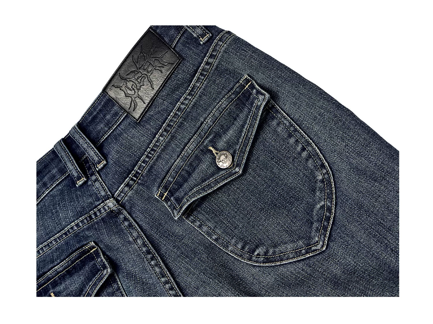 TEAMGEEK Totem-embroidered Stretch-flared Jeans