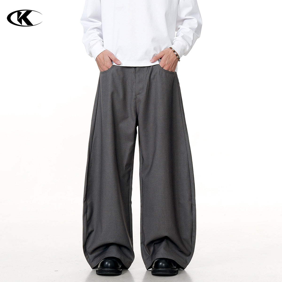 11KN Simple Personality Wide-leg Slacks