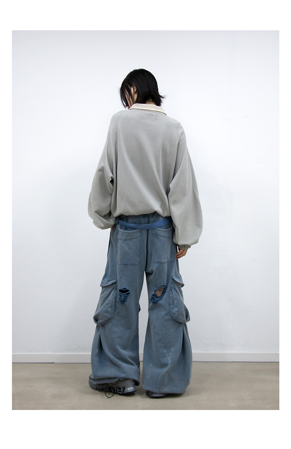 RELABEL Double-waist Ink-splashing Casual Sweatpants