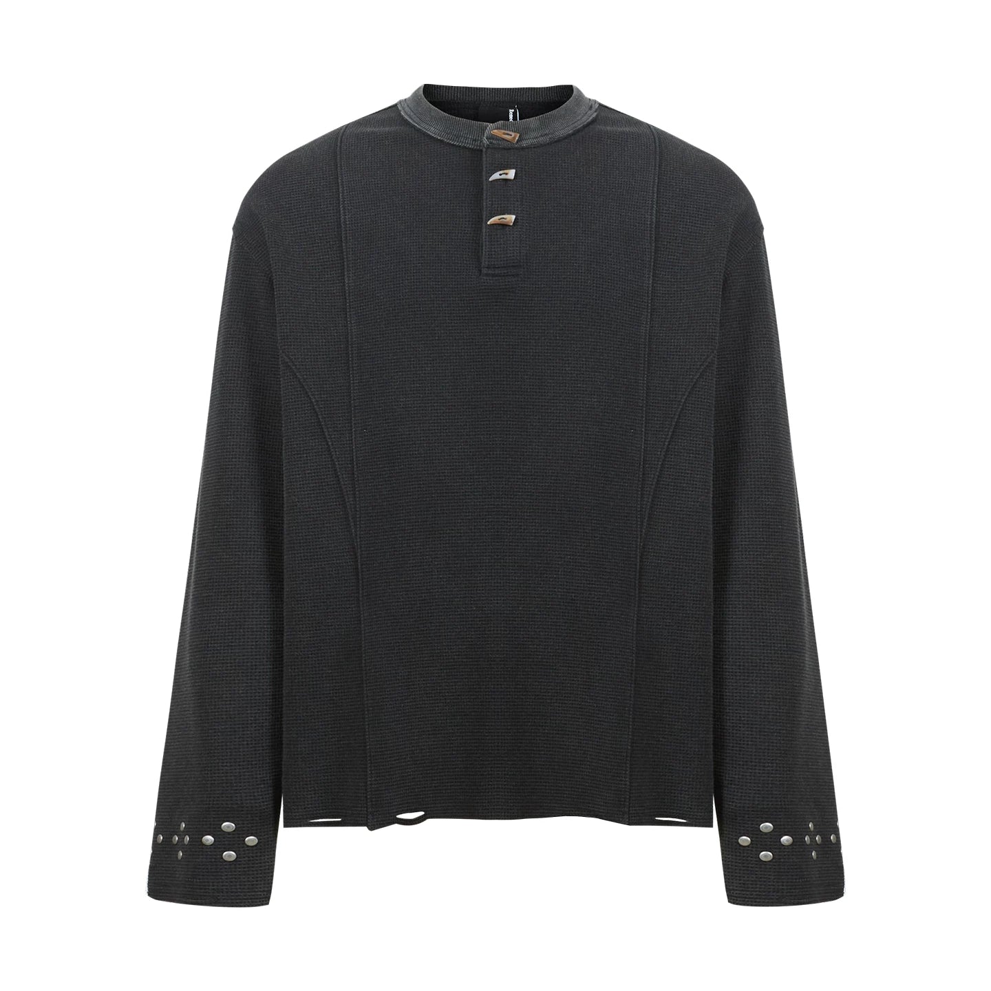 Remedy Vintage Henry Collar Rivet Waffle Long Sleeve