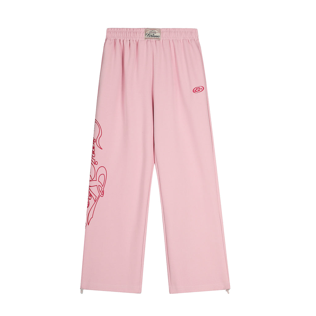BLACKLISTS Vintage Letter Print Straight Sweatpants