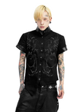 DETW Leather Slim Shaped Stand-up Collar Tee