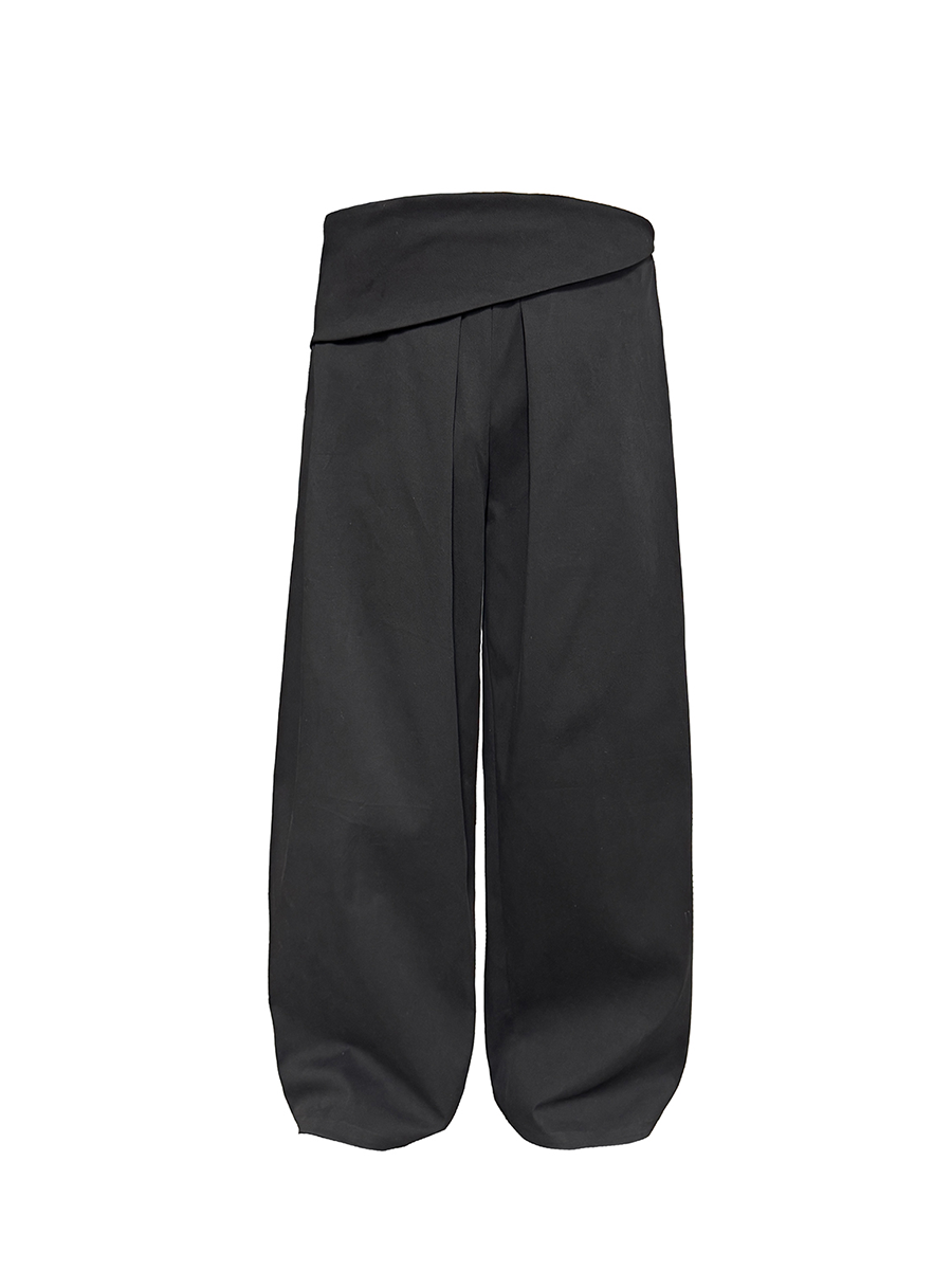 JCAESAR Waist-turned Pleated Straight-leg Slacks