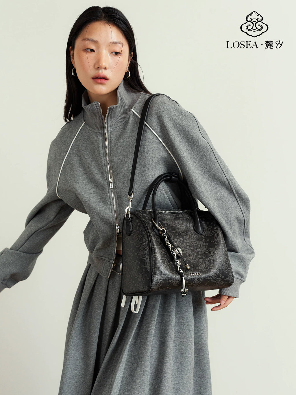 LOSEA Simple Moire Casual Messenger Bag