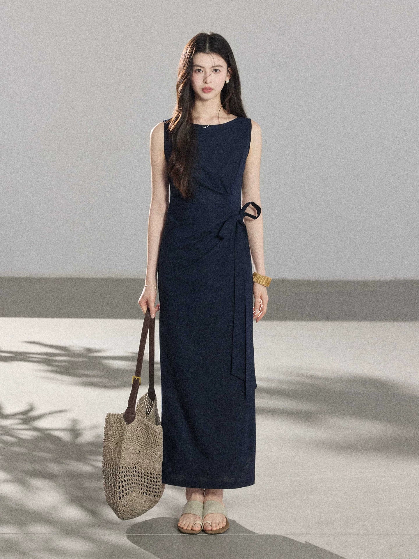 TYANG Temperament Waist Lace-up Dress