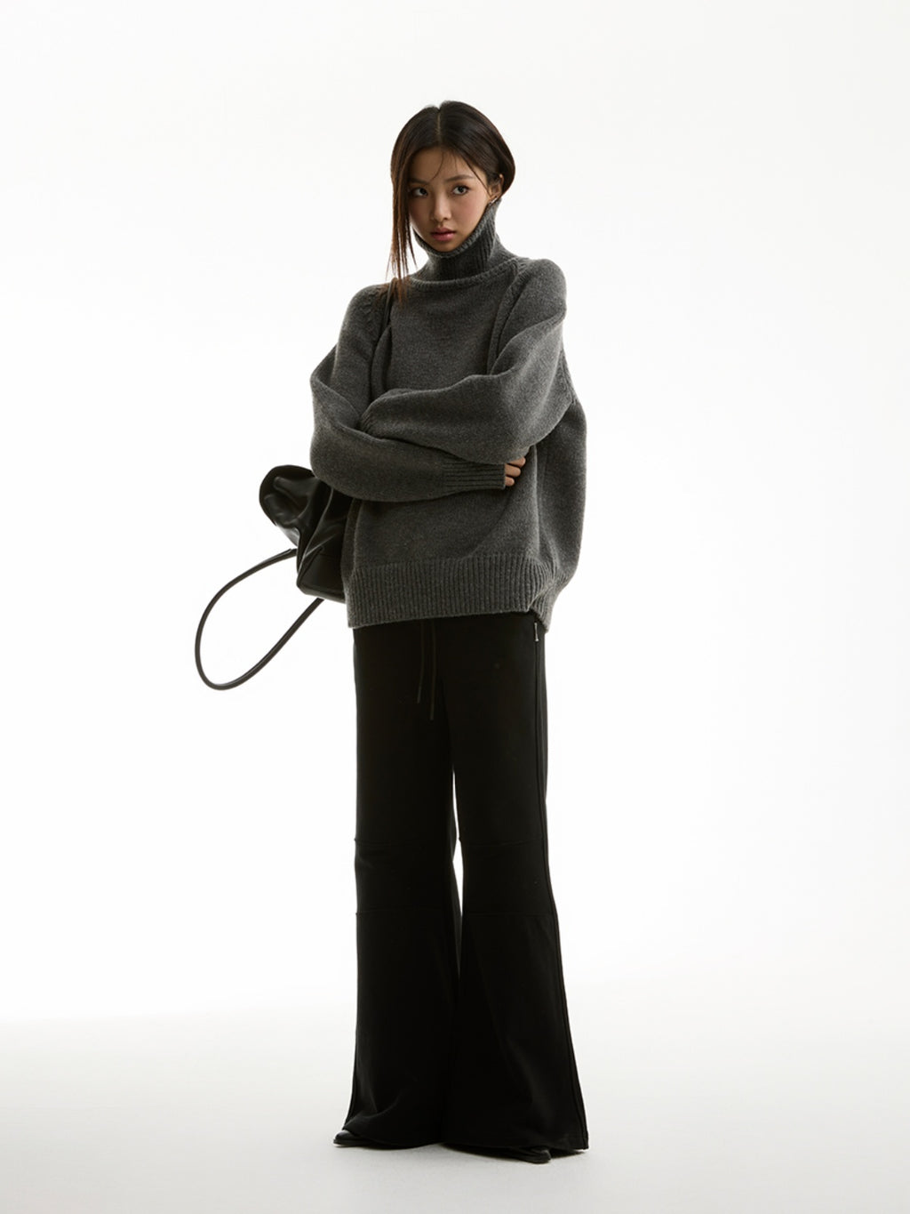 FUNKYFUN Medium and Low Waist Micro-flared Casual Trousers
