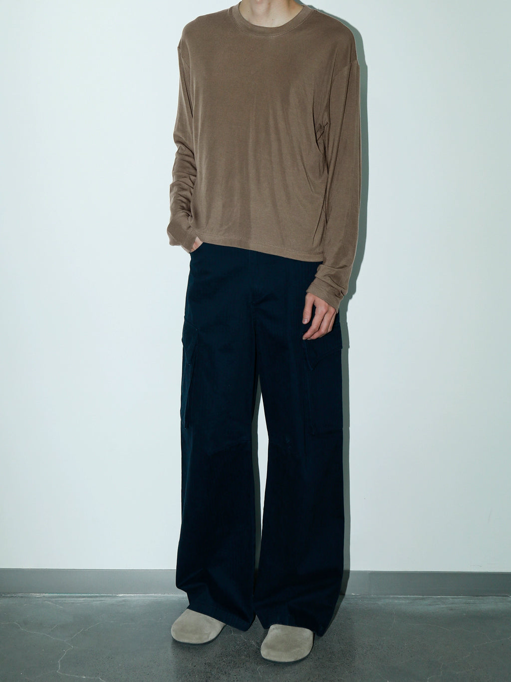 PLUS NO LOGO Crew Neck Bottom Drape Long Sleeve