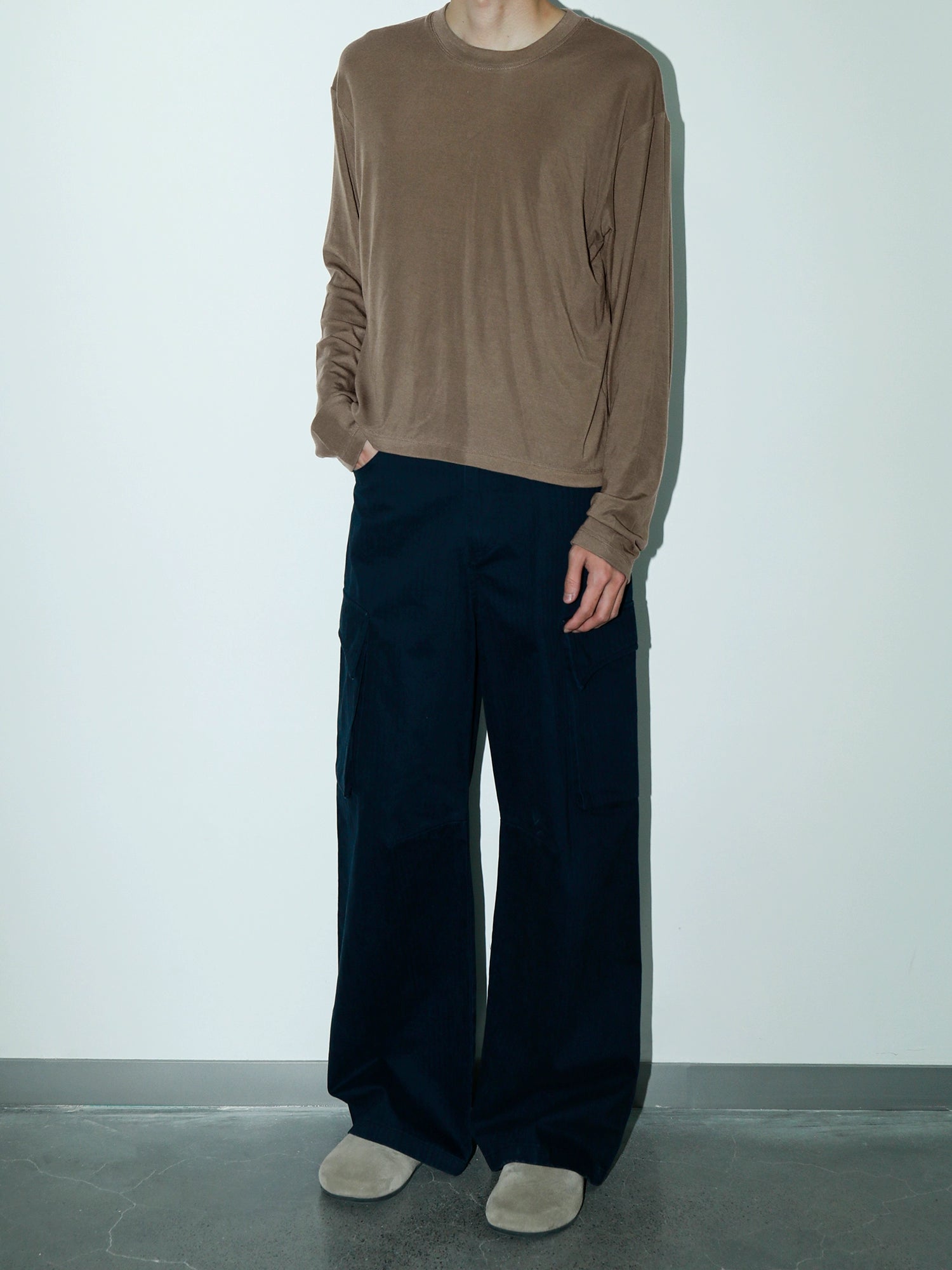 PLUS NO LOGO Crew Neck Bottom Drape Long Sleeve