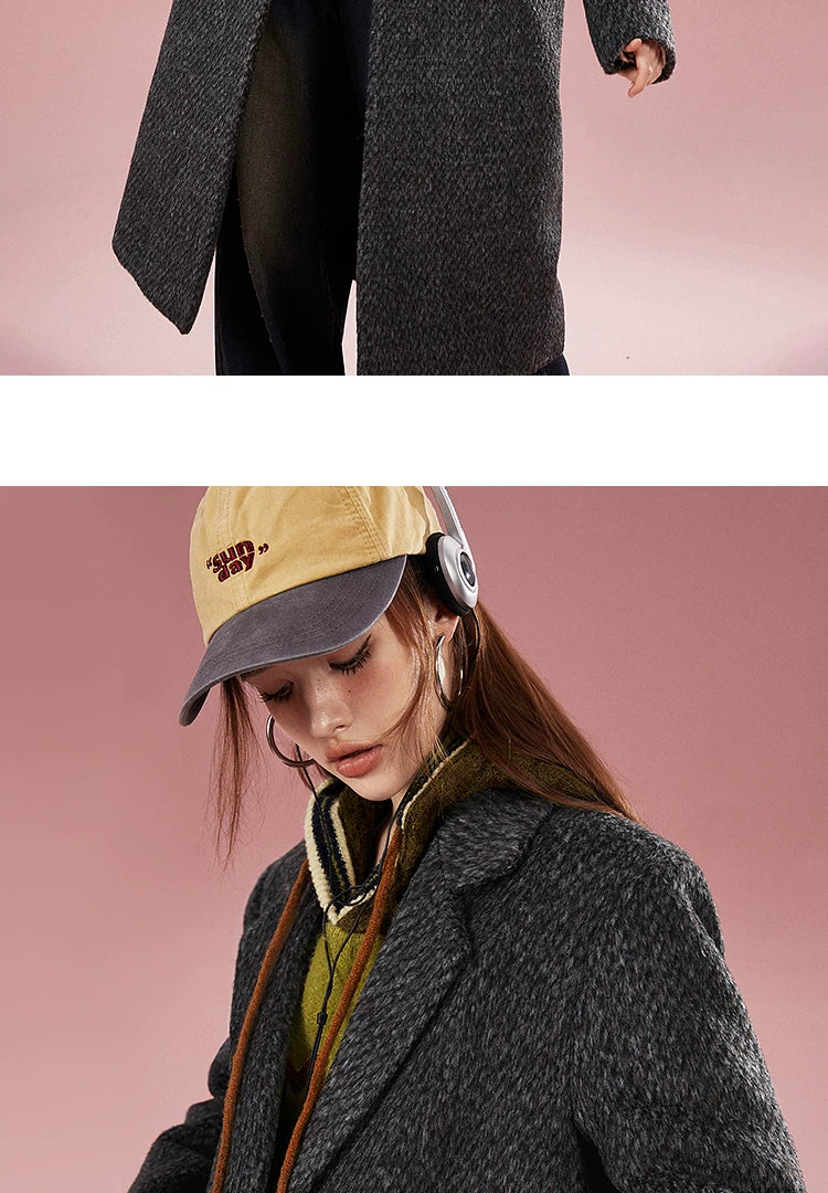 Imone Soft Waxy Shoulder Pads Turned Over Tweed Jacket