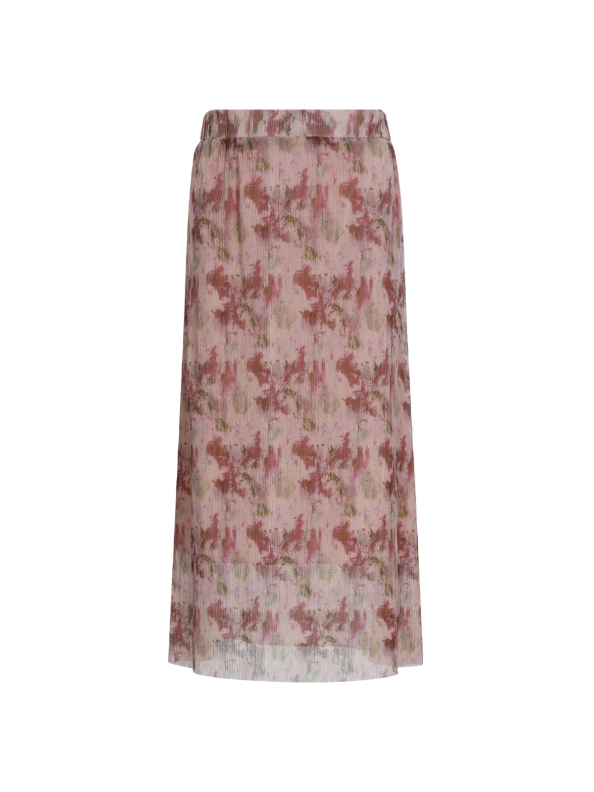 FUNKYFUN Floral Full-printed Pleated Texture A-shaped Skirt