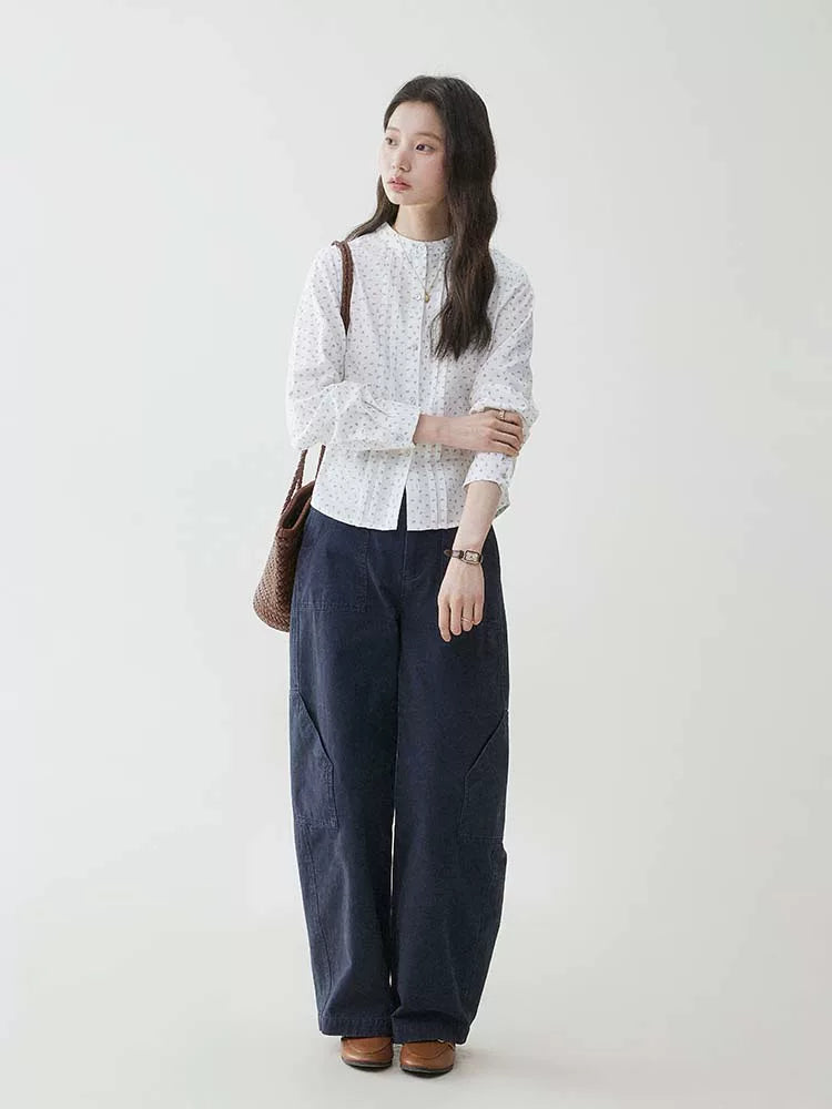 VOOE Floral Round Neck Long-sleeved Shirt