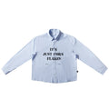 Remedy Letter Printed Striped Shirt