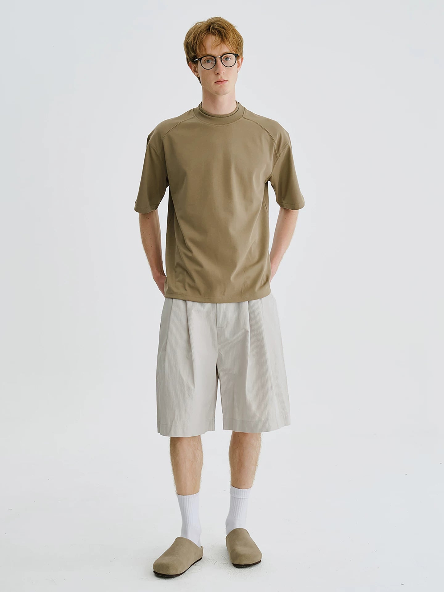 LIVINGTOWN High-waisted Vertical Striped Shorts