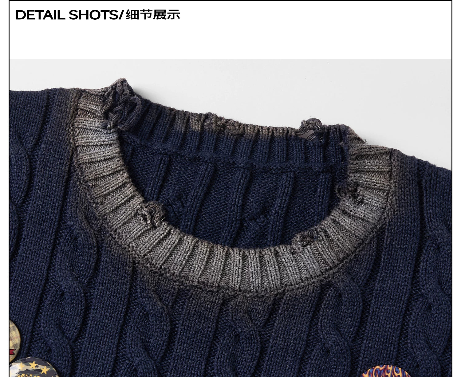 SAXGENWON Detachable Medal Knitted Tee