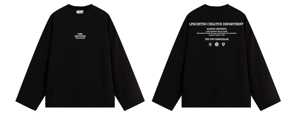 Loopsoon Alphabet Print Long Sleeve T-Shirt