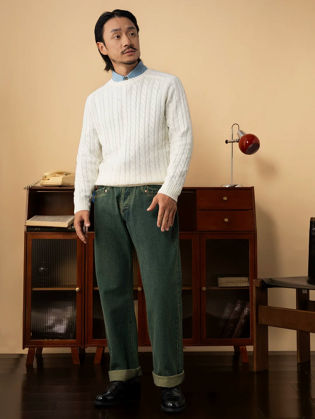 SOARIN Crew Neck Twisted Knitted Sweater
