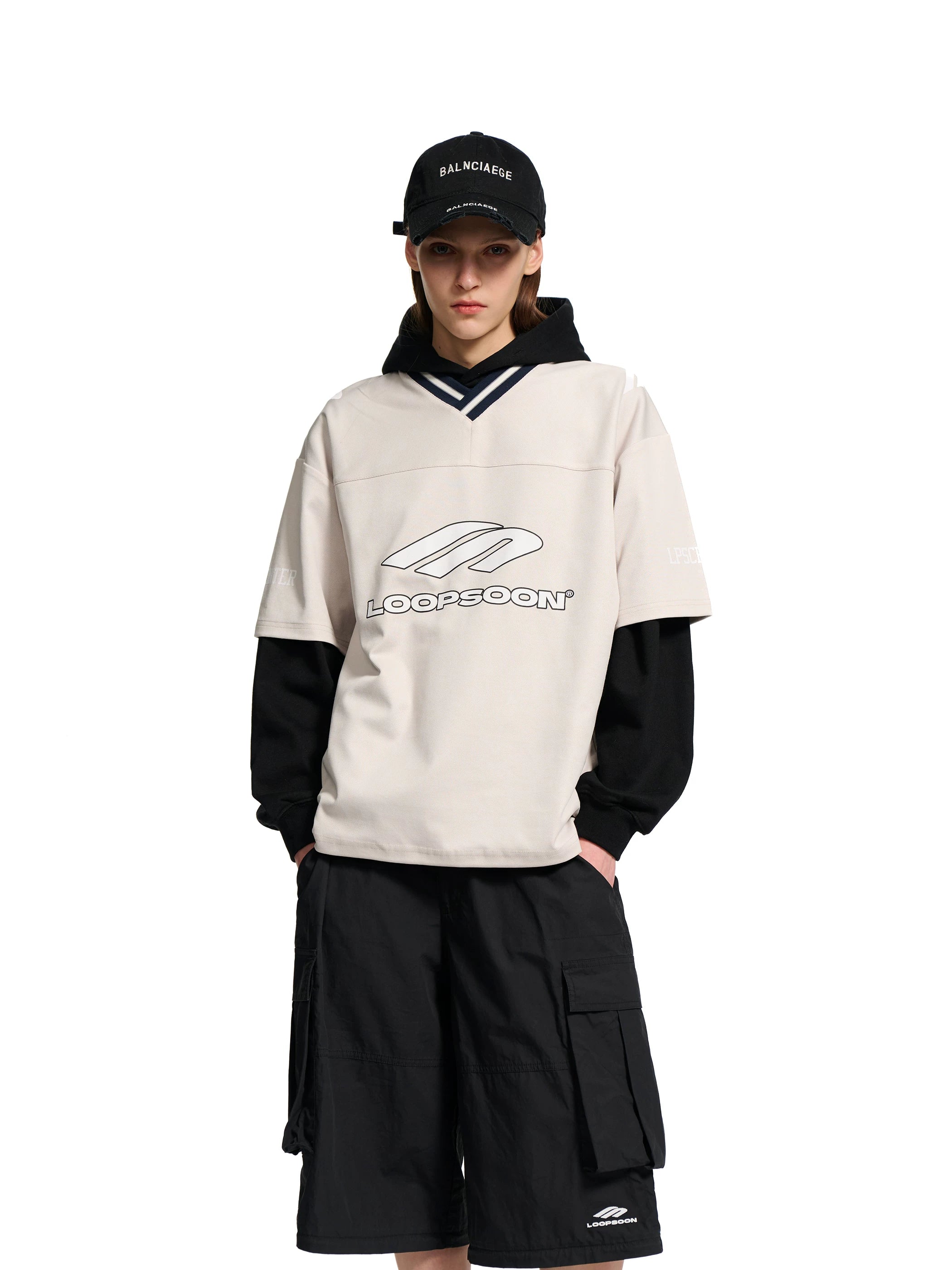 Loopsoon Breathable V-neck Loose Versatile Tee
