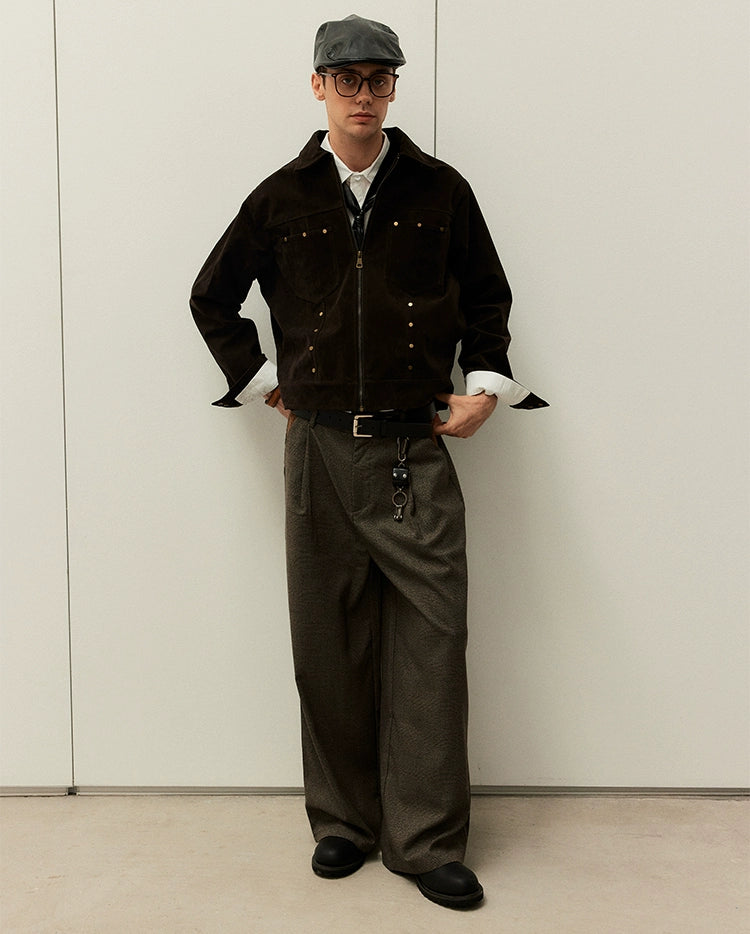 MADWITCH Vintage Rivet Suede Jacket