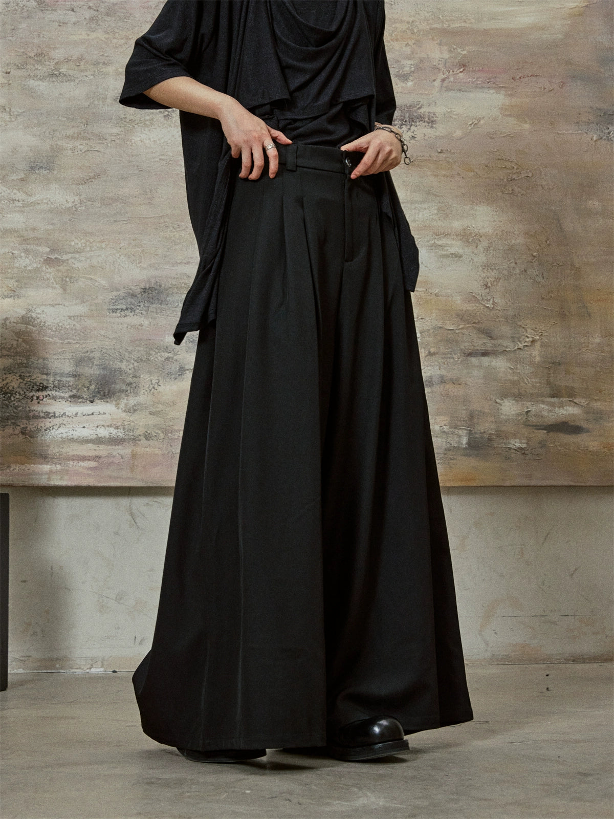 SUNYVONNE Small Loose and Thin Casual Trousers Skirt Suit Pants