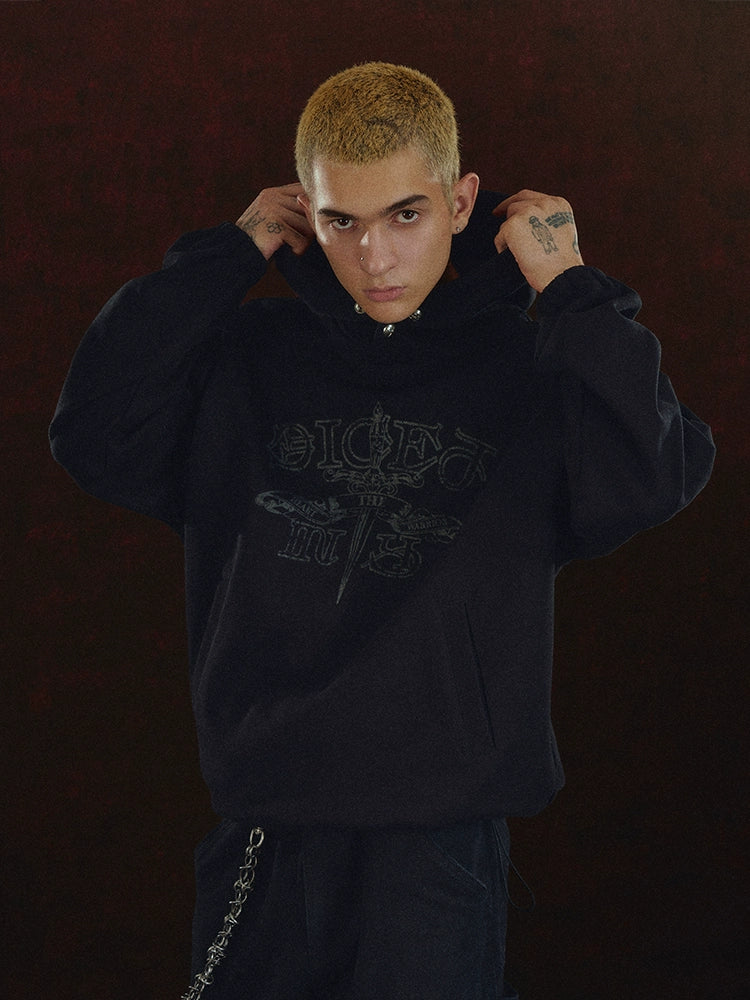 DICETINY Yuan Slaughter Sword Printed Loose Sweater
