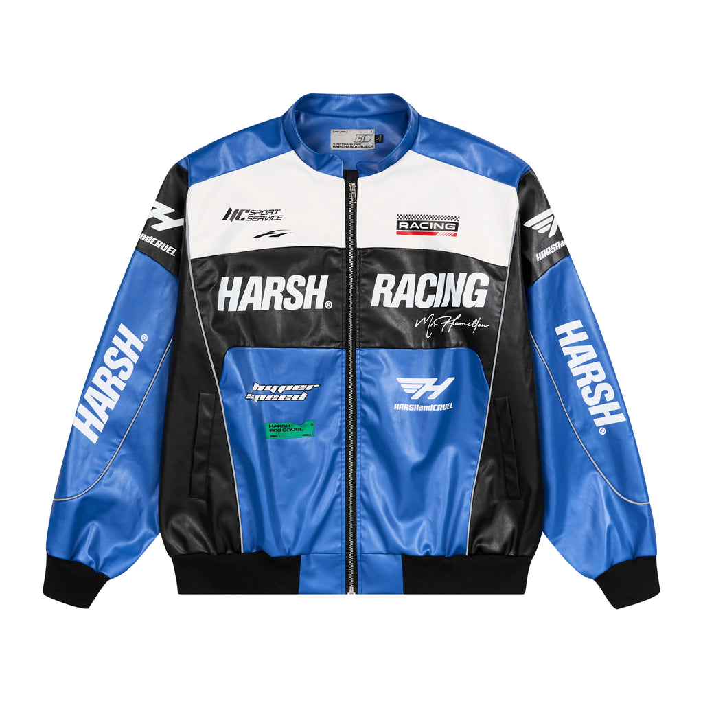 Harshandcruel Vintage Racing Suit Faux Leather Jacket