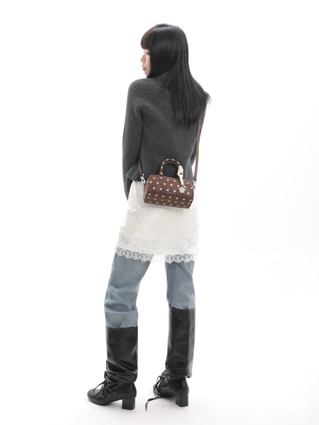 JANDRESS Polka Dot Crossbody Handbag