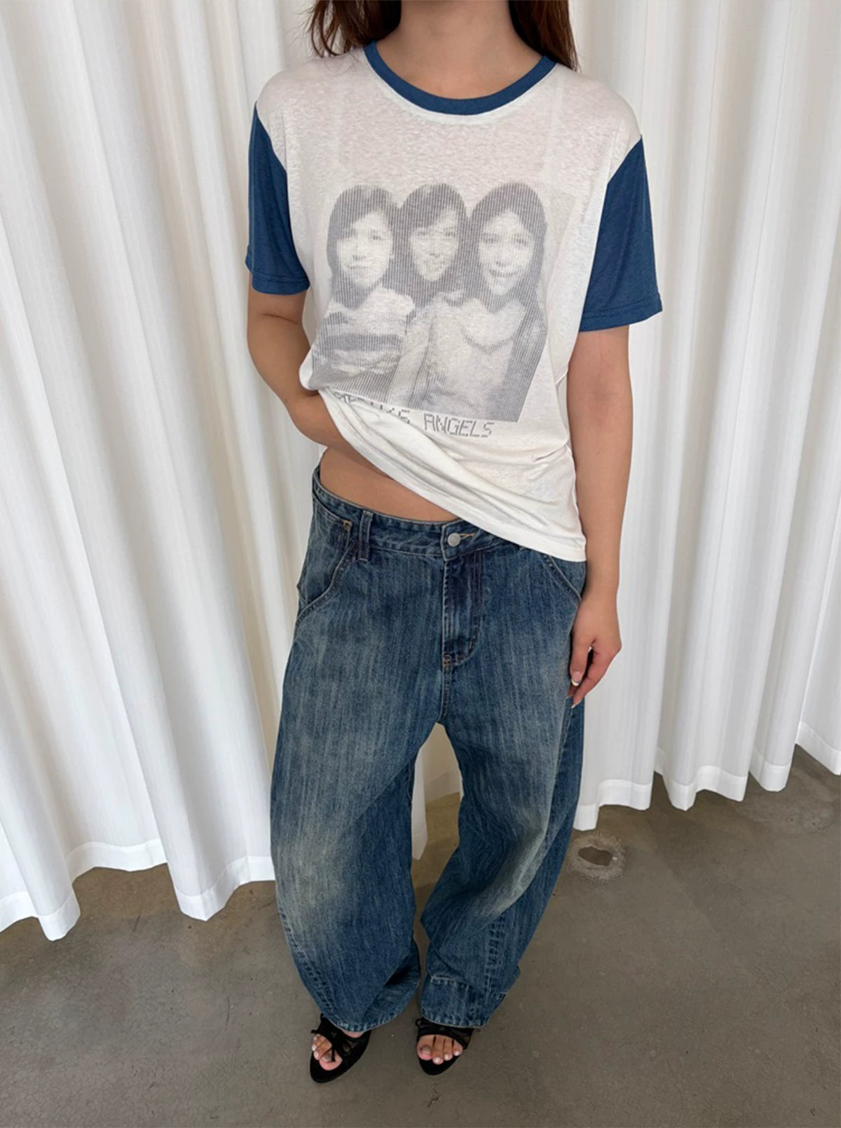 InsGale Retro Stitching Contrasting Tee