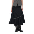 JIKOO Irregular A-word Thin Mid-length Skirt