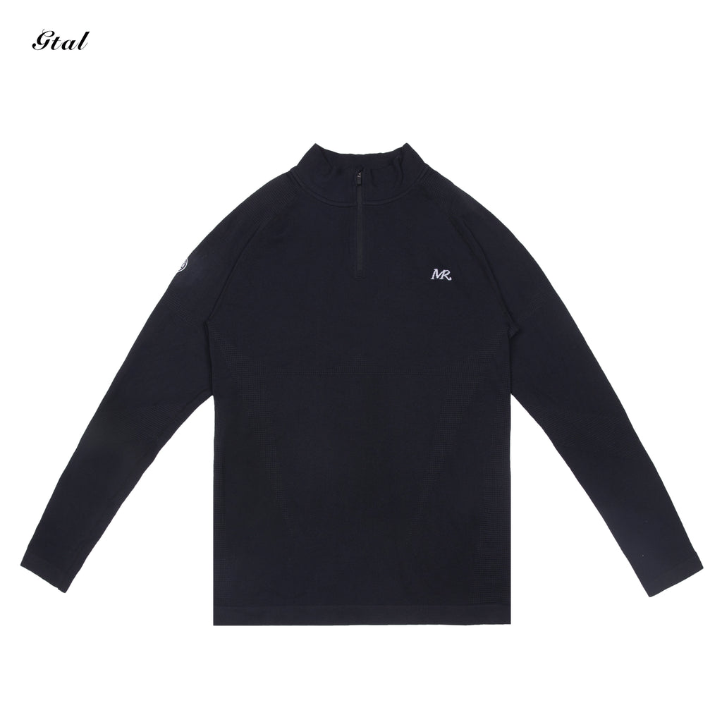 GTAL Casual Half Zipper Elastic Slim Long Sleeve