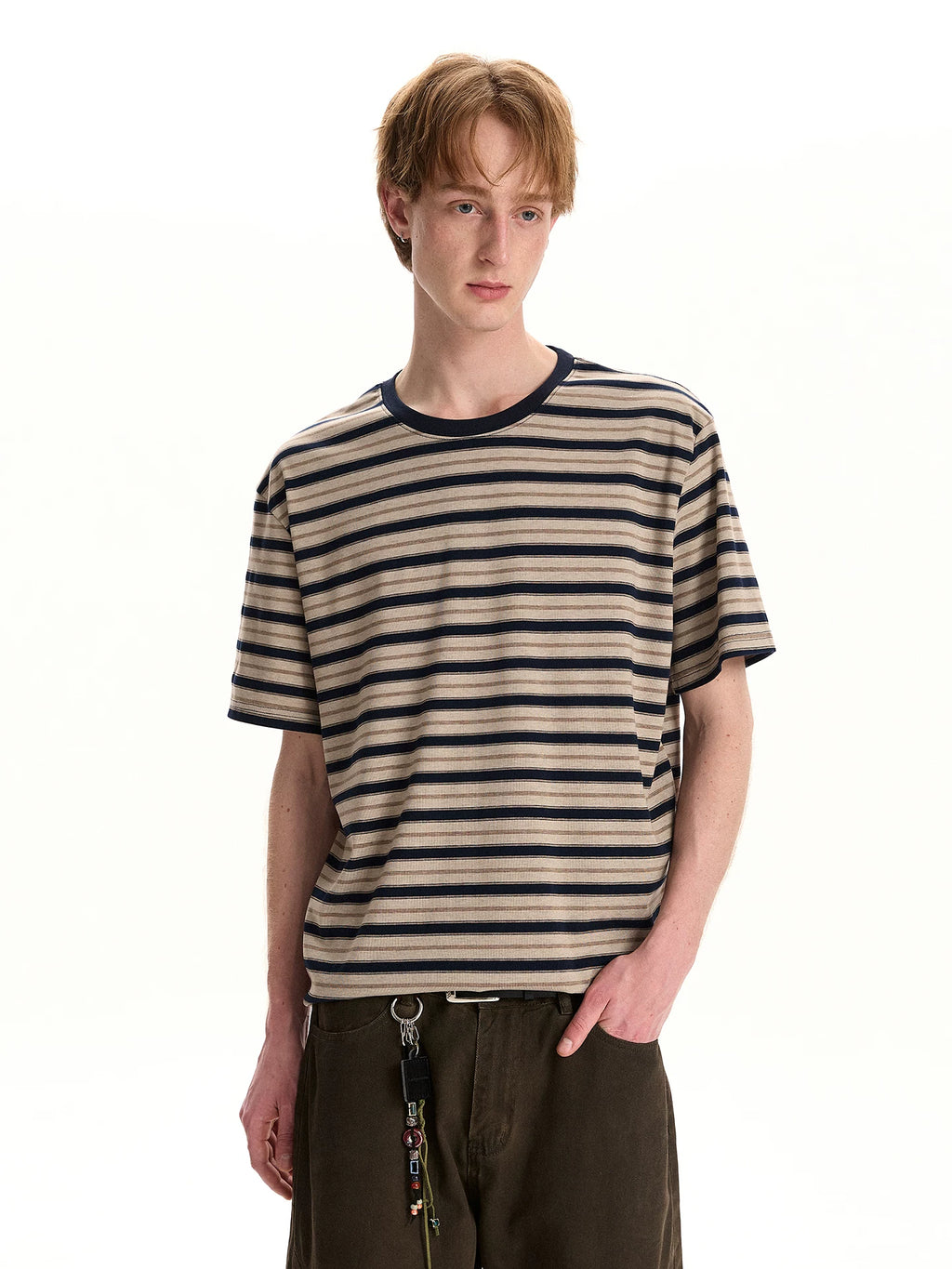 A PUEE Retro High-End Striped Tee – Loose Fit Casual Cleanfit