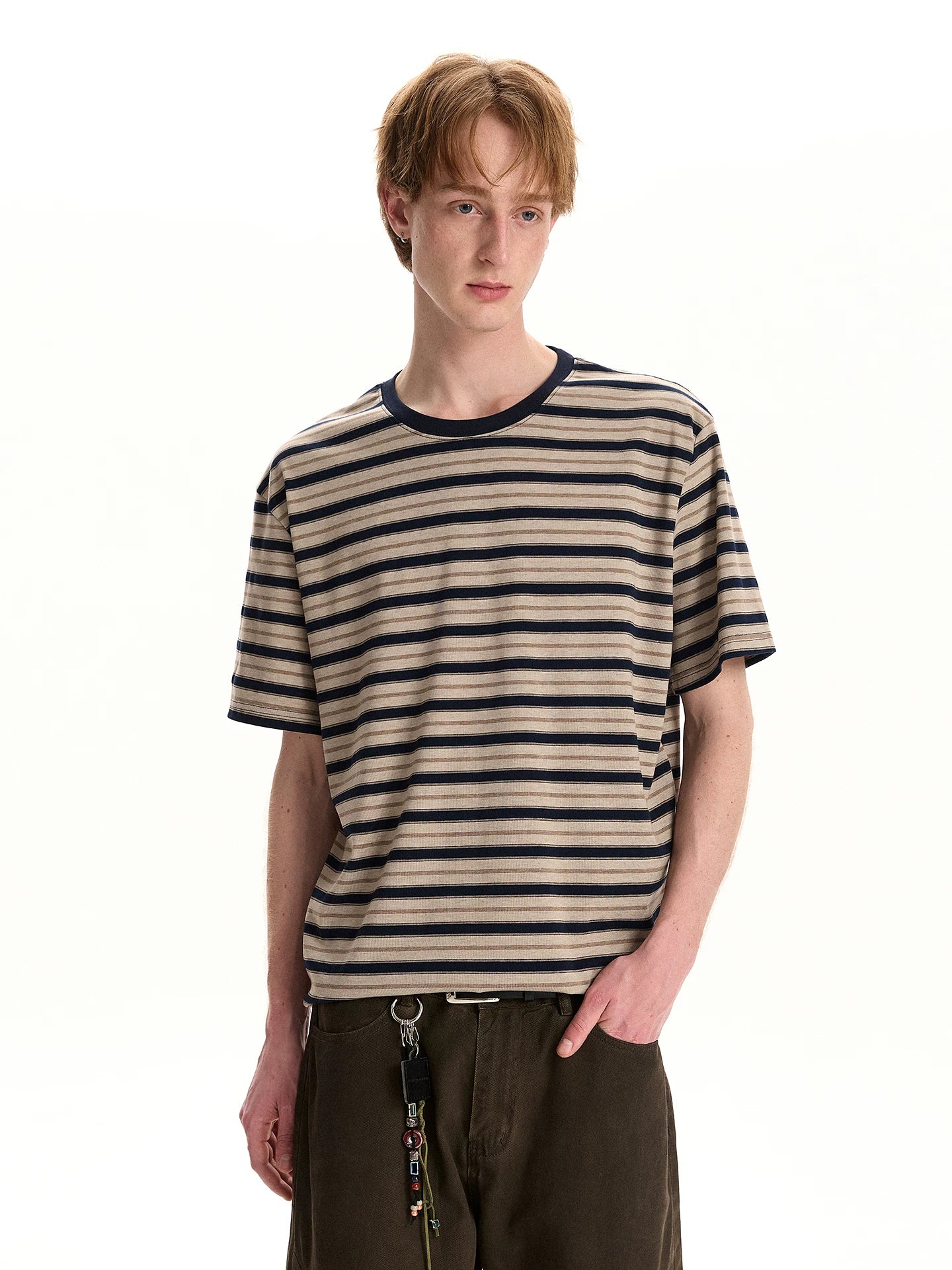 A PUEE Retro High-End Striped Tee – Loose Fit Casual Cleanfit