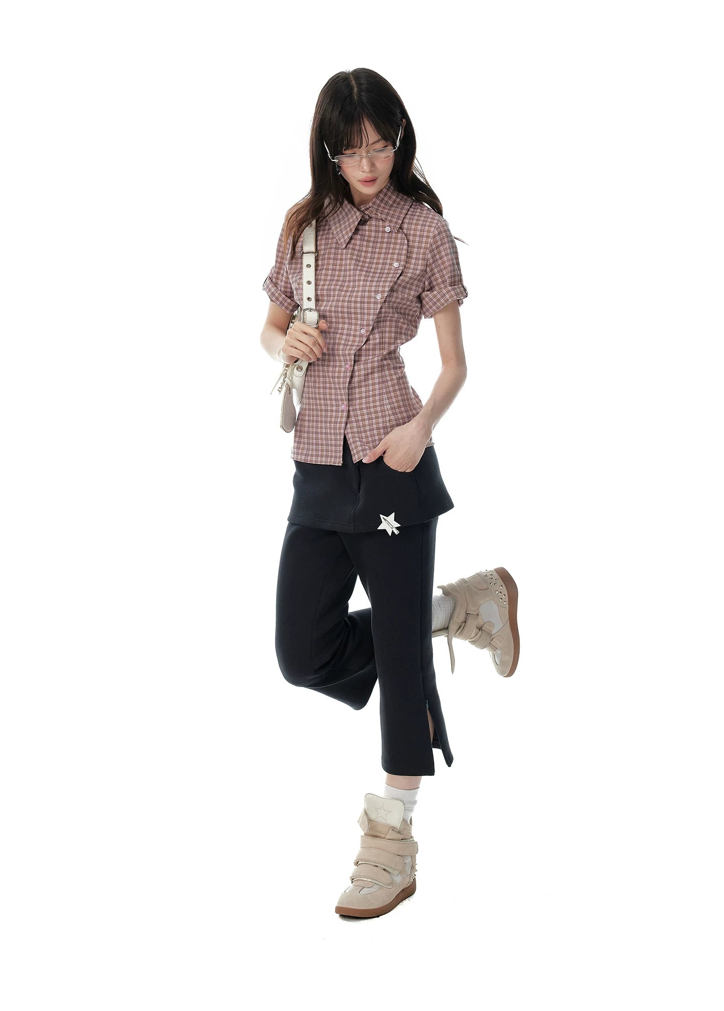 JIKOO Waist Slim Lapel Shirt
