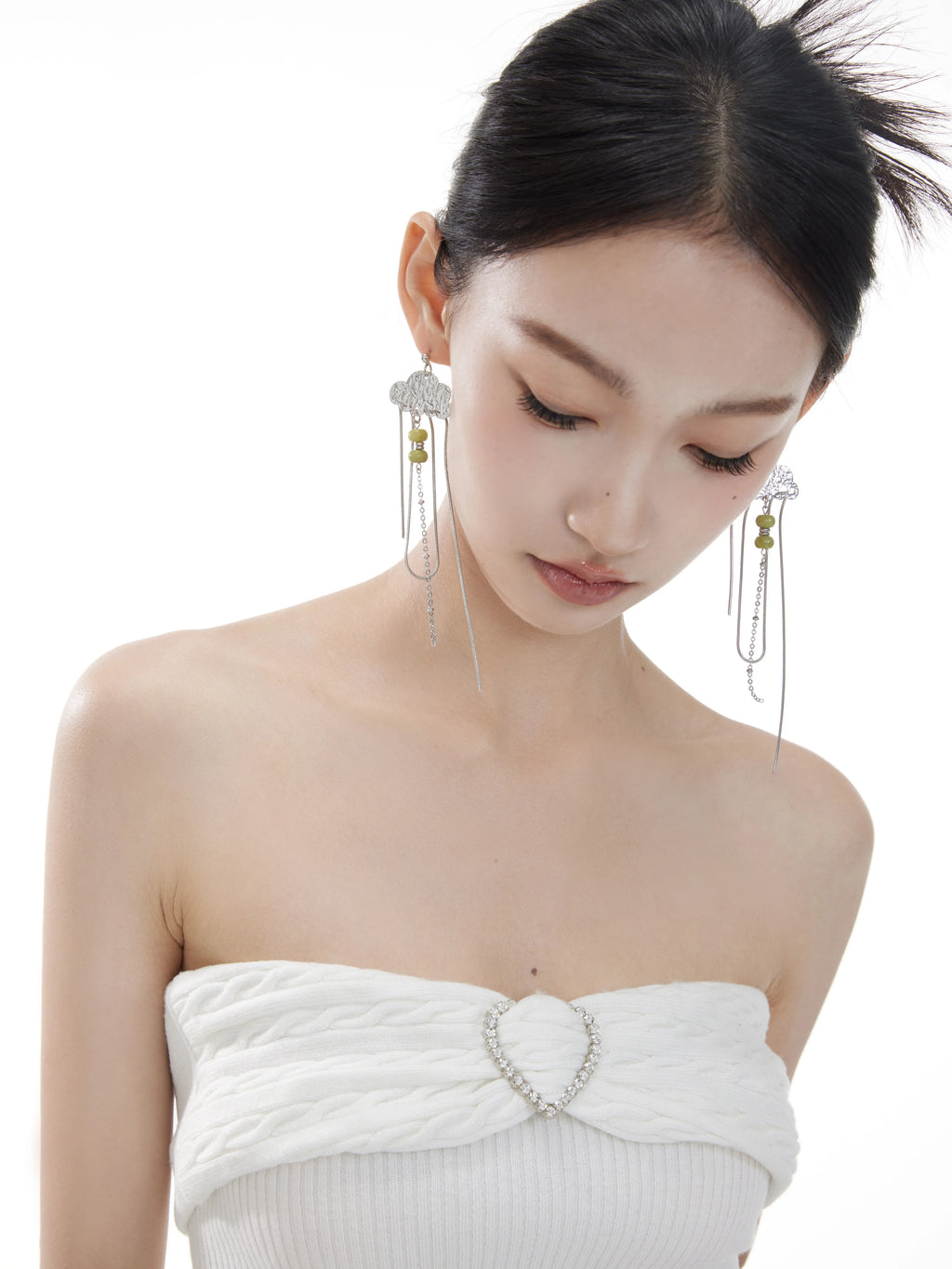 NO SOLUTION High-end Silver Snake Bone Earrings