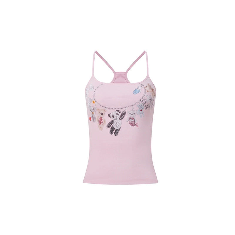 BGT Cartoon Print U-neck Vest