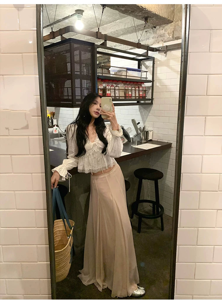 YOUNG KYLIN Elegant Gauze Skirt