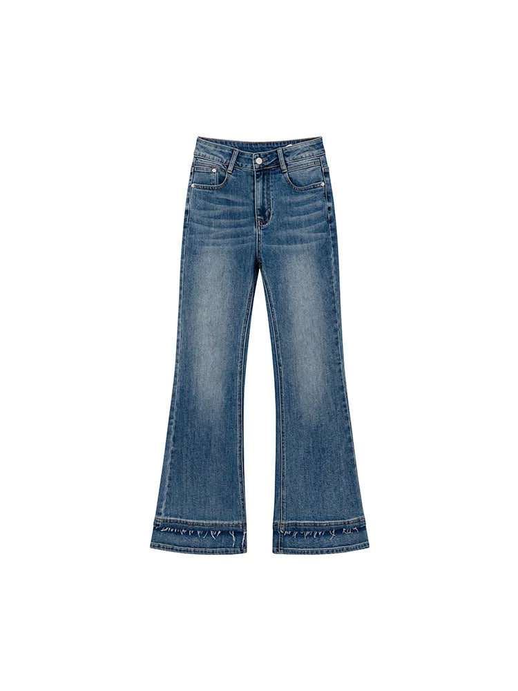 KANO Slim Fit Stretch Flared Jeans