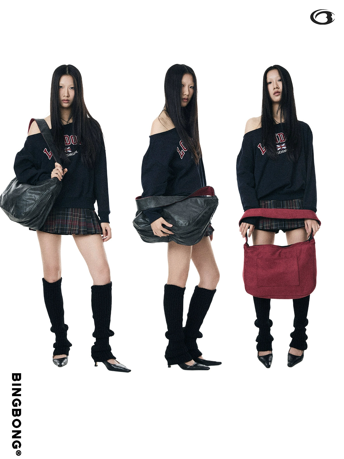 BINGBONG Vintage Large Capacity Slack Simple Shoulder Crossbody