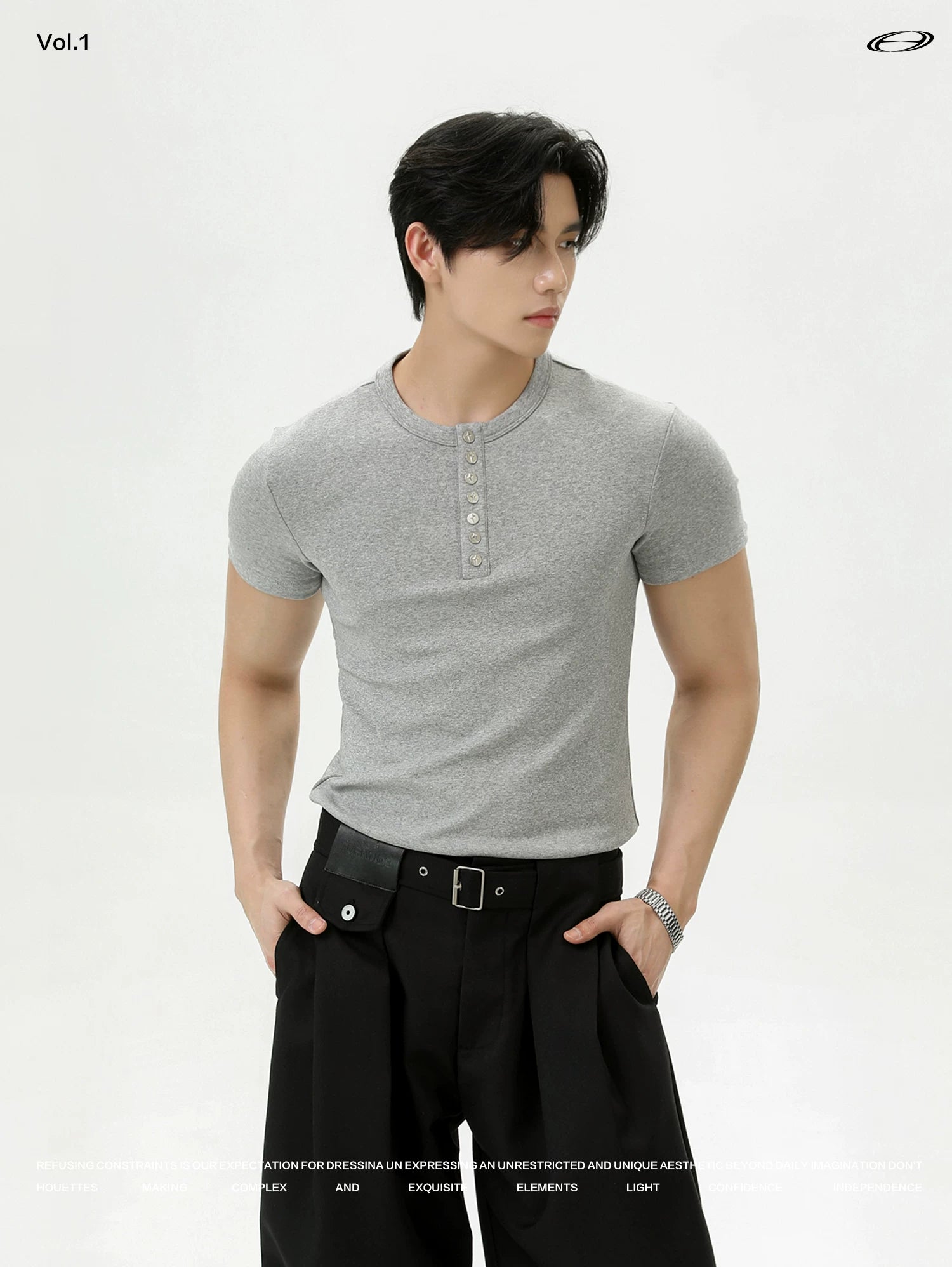 TURNTIDE Henry Collar Slim Tee