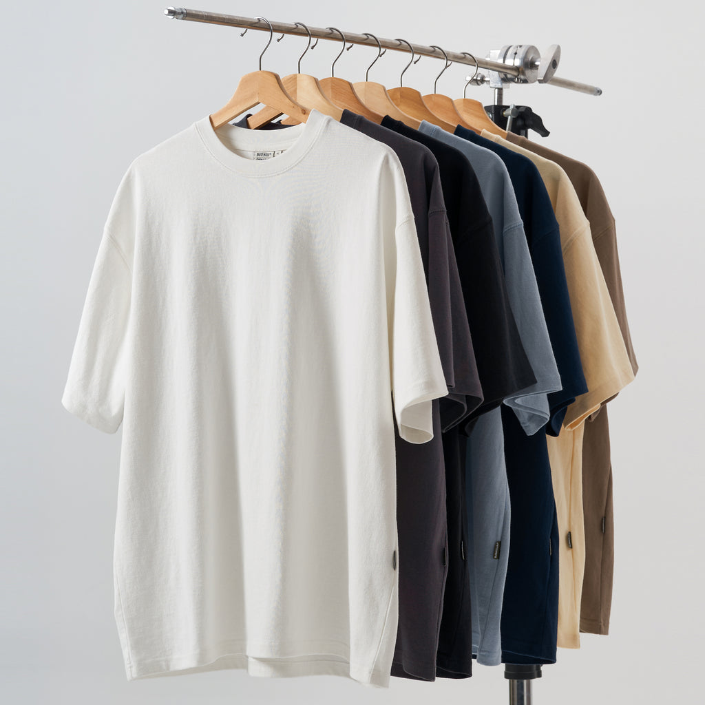 BUTTBILL Heavy 300G Crew Neck Pure Cotton Three Needles Five Threads Tee