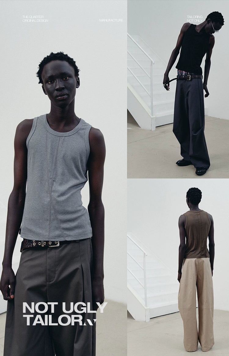 NOT UGLY Smooth Stitch Three-color Waist Fit Vest