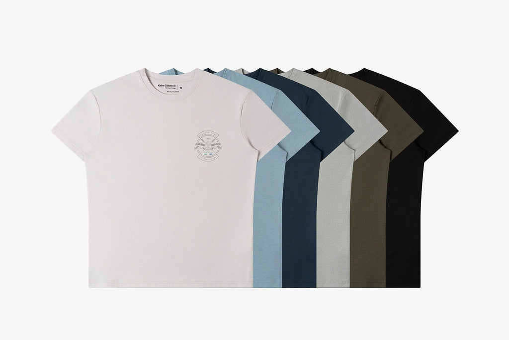 NO LOGO Strip Reflective Printed Front Shoulder Tee