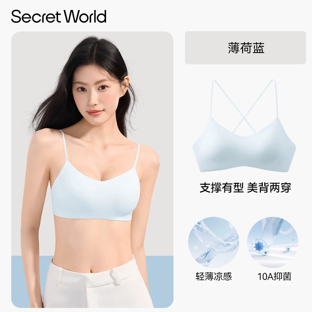 SecretWorld Crossed Traceless Sling Bra Cover