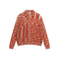 FUNKYFUN Lapel Cardigan Rhombus Hollow-knit Long-sleeved Sweater