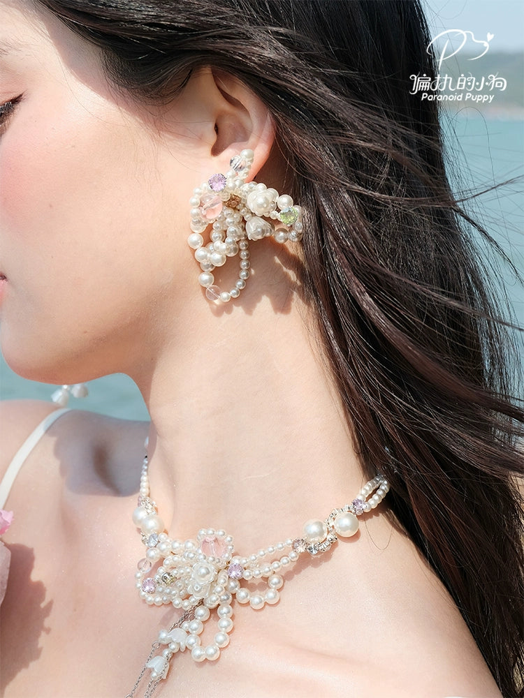 ParanoidP Pearl Flower Macaron Earrings
