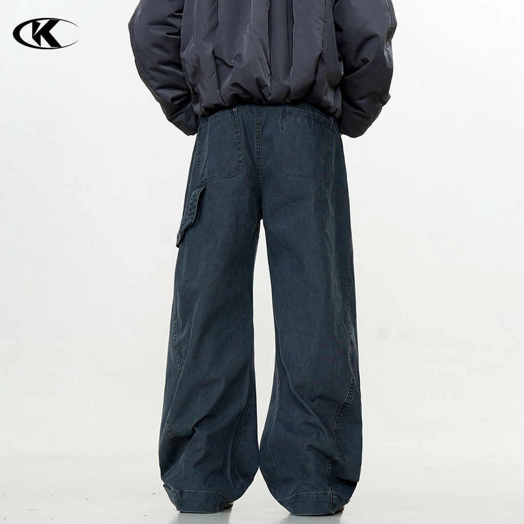 11KN versatile loose scimitar wide-leg Pants